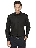 Jainish Herren Solid Formal Baumwollhemd, Schwarz, 44