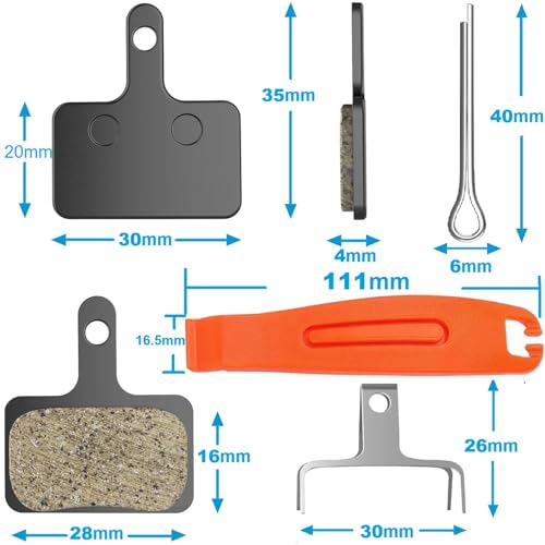 Fat-Cattie Bike/E-Bike Brake Pads with Installation Tools,03R,4 Pairs,Black - image 2