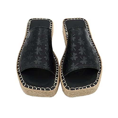 Wedge Sandal Légère et Stable Femme Noir Pointure 37