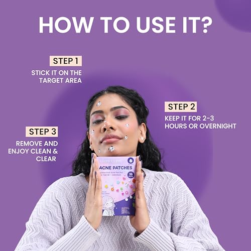 Image of Hydrocolloid Acne Pimple Patch with Tea Tree Oil & Calendula | Fast Healing | Absorbs Pus & Oil | Waterproof & Skin-Friendly Pimple Patches | Panda Shape - 36 Patches.
