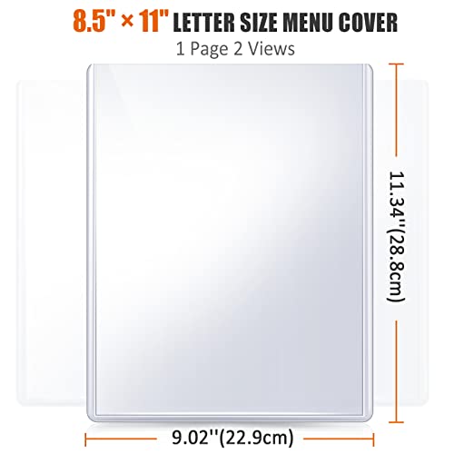 menu covers 85 x 11 36 pack 2 view restaurant menu covers all clear vinyl menu sleeves menu holder top-loading