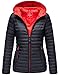 Produktbild MARIKOO Damen Jacke Steppjacke mit Kapuze Übergangsjacke ASR21 (Navy, XS)