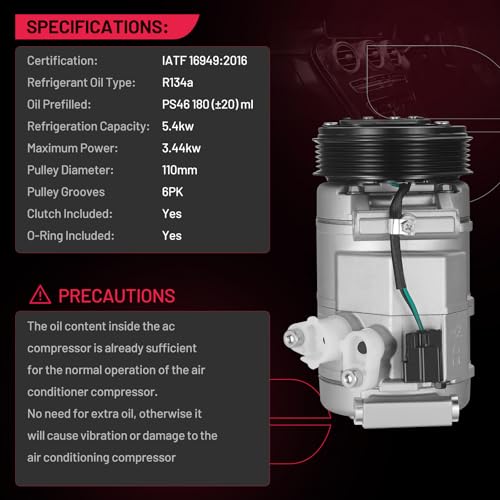 Image of BDFHYK 158313 AC Compressor with Clutch Compatible with Buick Enclave 3.6L