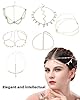 KGDUYC 6 Pièces Bijoux de Chaîne de Tête d'Or Chaîne de Tête de Bandeau Boho Bande de Cheveux de Chaîne de Gland de Perles de Pièces Bandeau de Mariage Festival Prom pour Femmes et Filles #1