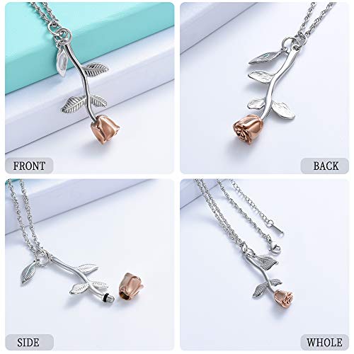Shajwo SH-F10034-RB Rose Flower Urn Necklace Cremation Jewelry thumb #3