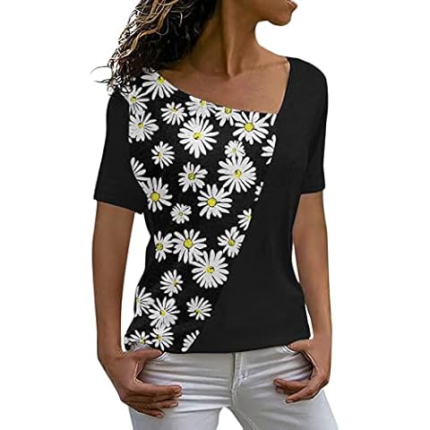 Zilosconcy Camiseta de Tirantes para Mujer Sin Mangas Túnica Blusa Verano Básica Multicolor Estampado Blanco L Cover