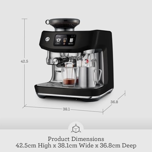 Sage - The Oracle Jet, Professional Coffee Machine with Manual and Automatic Milk Frother - With Knock Box, Milk Jug and Portafilter - 14 Pre-sets, 2.3L Water Tank, 1600 W, Black Truffel