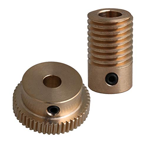 Cnbtr M6180801087 0.5 Modulus Brass Gear Shaft Set 6Mm Hole Dia + 50T Brass Wheel Set 1:50 Reduction Ratio cover