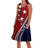 Sexy 4Th of July Outfits for Women Fouth Dress Womens Sundresses Vestidos Elegantes De Mujer para Fiesta Preppy Clothes Tropical Dresses for Women Sexy Date Night 1776 Red White(Wine-XXL