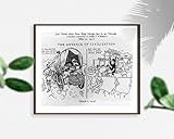 Historisches Foto von The Advance of Civilization veröffentlicht: 1917 | Zusammenfassung: Cartoon zeigt Pionierin, die im Rücken des bedeckten Wagens sitzt, mit bewaffneten Mann daneben geht; zeigt auch zeitgenössische Frau, die im Bus oder Zug steht, während Männer um sie herum sitzen