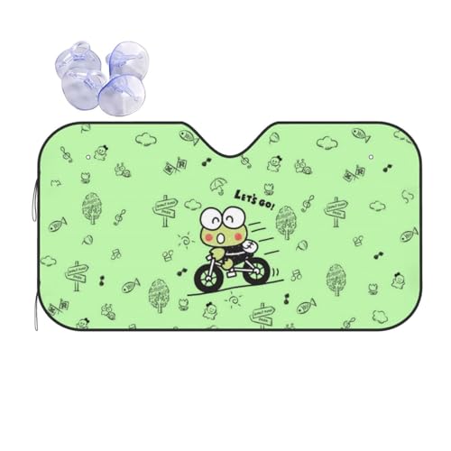 けろけろけろっぴ サンシェード 車 フロントサンシェード 遮光 断熱 吸盤 紫外線対策 日除け 夏 キャラクター アニメ グッズ 雑貨 かわいい おしゃれ 車内 130×70cm 140×76cm