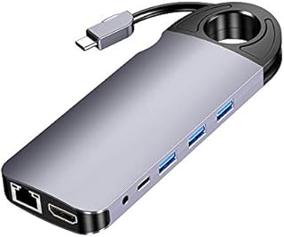 Amazon Brand - Eono USB C Docking Station, 10 in 1 USB C Adapter with Gigabit Ethernet, 4K HDMI, VGA, USB C Charging, 3 USB 3.0, 3.5mm Audio Jack, SD/TF Card Reader Compatible MacBook, iPad (10-in-1)