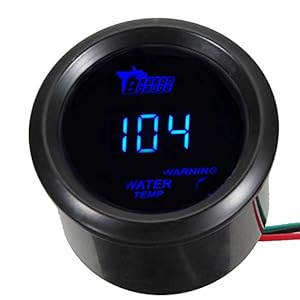 ESUPPORT Car 2″ 52mm Digital Water Temp Gauge Blue LED Fahrenheit F