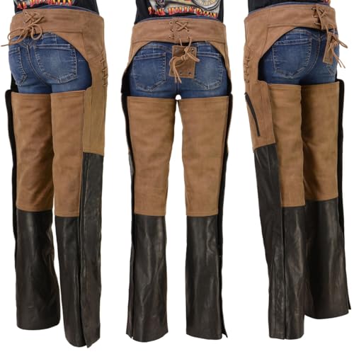 Image of Milwaukee Leather Premium Leather Motorcycle Riding Chaps for Women Bikers