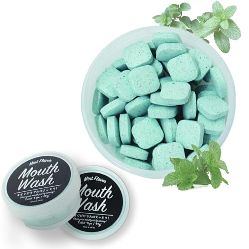 マウスウォッシュタブレット CHEERLIEF 固形 噛む歯磨き 天然葉緑素複合体 安定性高い 毎日の習慣 口臭ケア うがい歯磨き 歯ブラシなし歯みがきタブレット マウスウォッシュ 噛むだけで簡単ブレスケア タブレット型 歯茎ケア 虫歯予防 携帯便利 (2個入、ミント)