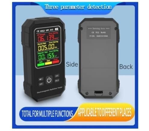Image of QAWACHH 3 in 1 Electronic Radiation Detector Electric Field Intensity Meter (Black)