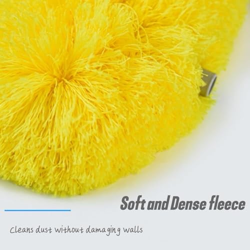 Image of Ceiling fan dust collector, ultra-fine fiber dust collector with extendable extension rod, suitable for cleaning high ceiling fans, furniture, blinds, cars, bookshelf doors, etc.13-50 inches, (yellow)