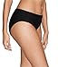 ALove Women Ruching Bikini Bottom Mid Waist Board Shorts Swim Panty Black Medium
