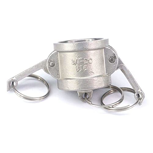 SS 304 DC Camlock Fitting Cam and Groove Dust Cap Stop Flow Stainless Steel 3/4