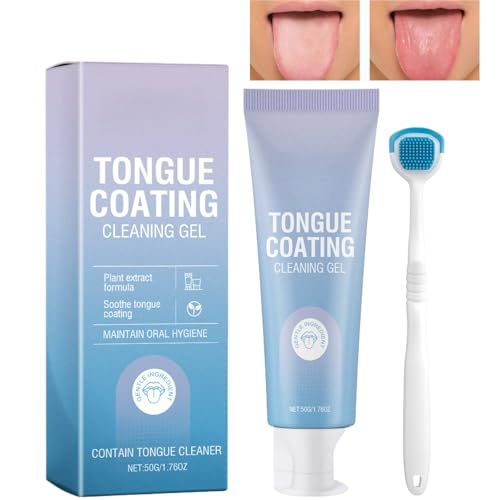 Tongue Cleaning Kit with Tongue Gel Cleaner & Brush Scraper,Best Tongue Cleaner Gel for Fresh Breath,Includes Tongue Cleaning Serum & Paste,Oral Hyg/iene Tool for Daily Use,Fresh Breath for All
