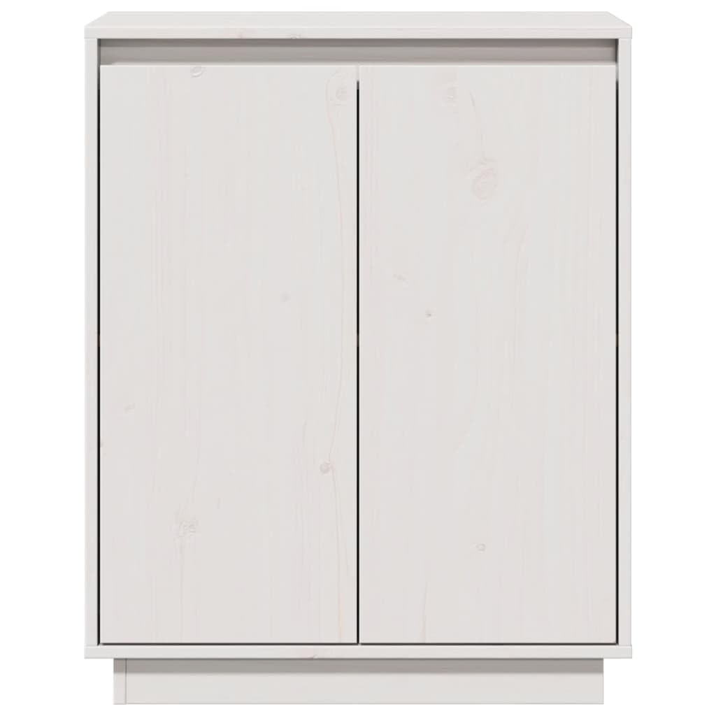 vidaXL Aparador Armario Auxiliar Lateral Alacena Sala de Estar Almacenaje Organizador Salón Dormitorio Blanco 60x34x75 cm Madera Maciza de Pino