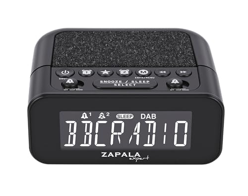 ZAPALA Expert DAB+ & FM Alarm Clock Radio 2 Alarms Large LCD Display Plug in Digital DAB+ & FM Clock Radio with USB Charging Port Adjustable Volume & Dimmer Snooze for Deep Sleepers Kids