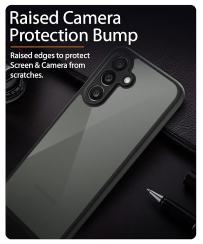 Image of WOW IMAGINE Translucent Hybrid Back Case Cover for Samsung Galaxy M56 5G | Galaxy F56 5G Smoked Matte Back | Shock Proof 360 Degree Protection | Protective Hard Case - Matte Black