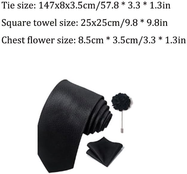 Men Stripe Tie Set Formal Dress Western-style Clothes Necktie