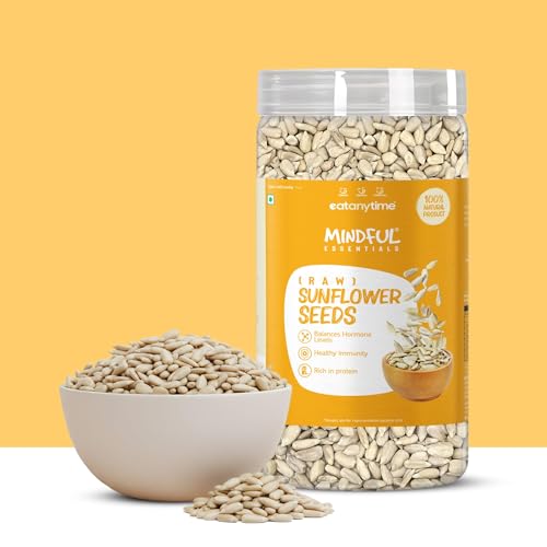 Eat Anytime Sunflower Seeds 500 g | Unroasted, Lightly Salted | Source of Fibre & Protein | 100% Natural | Seeds for Weight Management