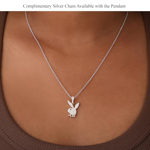 Bunny Pendant for Men Round Moissanite Hip Hop 14k Gold Plated 925 Sterling Silver3