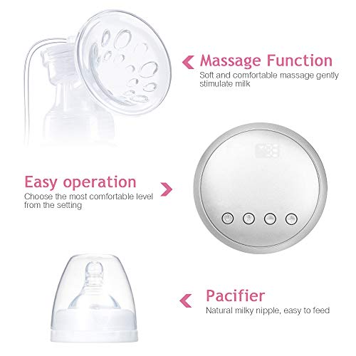 Duotar Bomba Tira Leite Elétrica Automática,Bomba de mama elétrica única portátil recarregável, segu