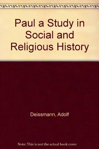 Paul a Study in Social and Religious History 0844619655 Book Cover