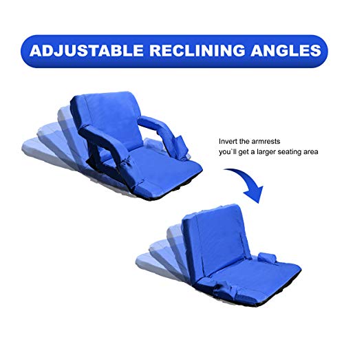 image for KKA Portable Foldable Stadium Chair Seat Extra Wide for Bleacher and B