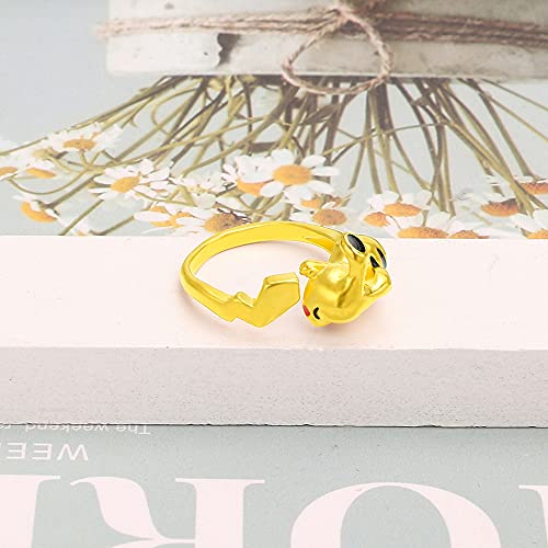 Trigram Gold Cute Adjustable Anime Pikachu Rings For Teen Girls #TOP4