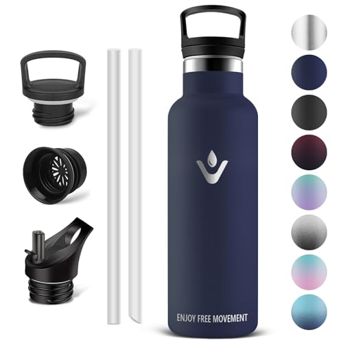 Vikaster Botella para beber de acero inoxidable, 500ml Botella agua, Mantener 12H Caliente/24 Frío, Termo Sin BPA, para Deporte, Viaje, Escuela, Exterior, Oficina, Hogar.
