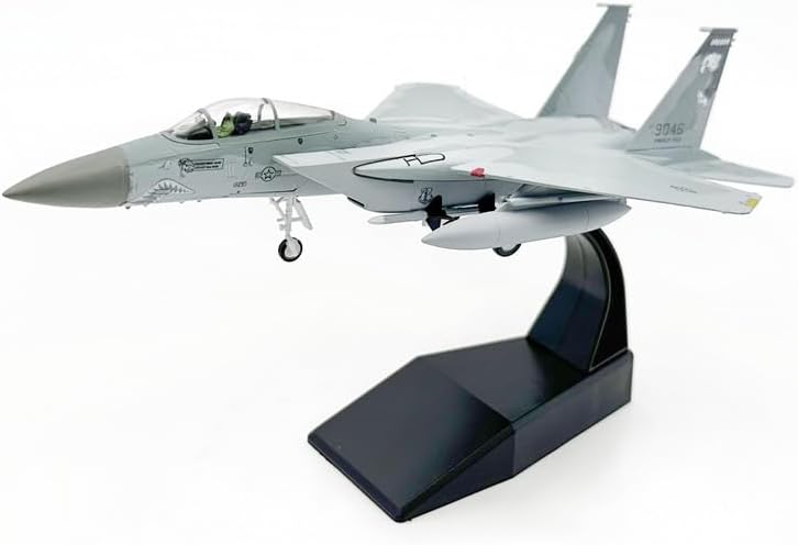 US Military F-15C Attack Eagle 1/100 Scale Replica Model F15 Alloy Fighter DieCast Metal Airplane Eagle Shark Coating Aircraft Display Model for Collection or Gift.