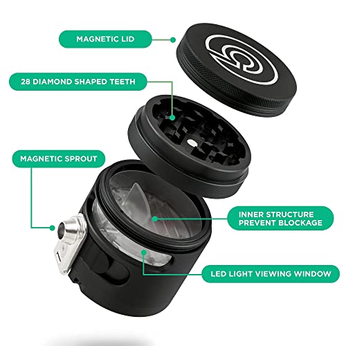 Tectonic9 Manual Grinder Automatic Dispenser Large 2.5" Aluminum Alloy #TOP3