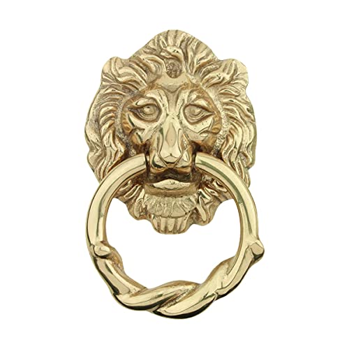 Anatolica Lions Head Door Knocker,7.1 Inches,Solid Brass,Regency Period(Antique Copper - View #8