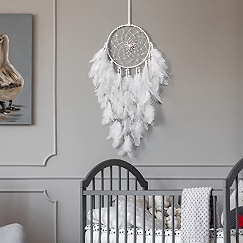 Dremisland White Feathers Dream Catcher Wall Hanging Elegant Wall Art Room Decoration for Windows Balcony Bedroom Wedding Party Gift for Girls and Kids(No Light) Dremisland White Feathers Dream Catcher Wall Hanging Elegant Wall Art Room Decoration for Windows Balcony Bedroom Wedding Party Gift for Girls and Kids(No Light)
