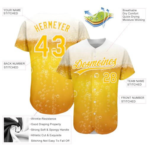 Custom Beer-Themed Baseball Jersey Personalized Team Uniform Stitched Name Numbers Sports Fan Shirts for Men Women Boys miniatura 2