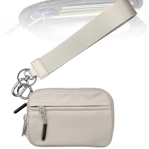 Commonlyto Wallet, The Wallet 2nd Gen, Wristlet Nylon Large space with zipper, Waterproof Material, For Women's Daily Travel(Beige)
