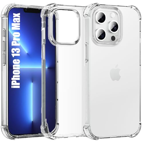 Lumobrilla for iPhone 13 Pro Max Case Clear [Shockpoof][Military Grade Protection] Reinforced Corners Slim Fit Soft Flexible TPU Bumper Phone Case for iPhone 13 Pro Max Cover Crystal Clear