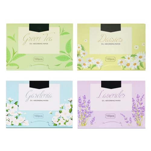 Gesicht Blotting-Papiere, 400 Gesichts-Löschpapier Ölabsorbierende Blätter für Männer Frauen, Öl-Löschpapier, Gesicht Blotting-Papiere, für Make-up, fettige Hautpflege, Mehrfarbig