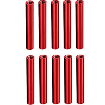 Red Female Threaded Round Aluminum Spacers, Aluminum Spacer Posts M3 x ...