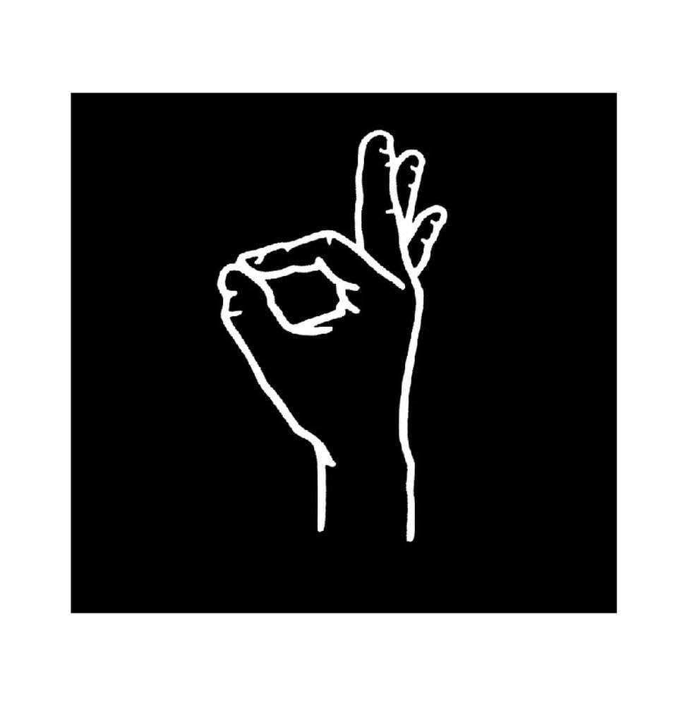 OK Hand Gesture Vinyl Sticker for Car Motorcycle Bumper Exterior Accessories(White)