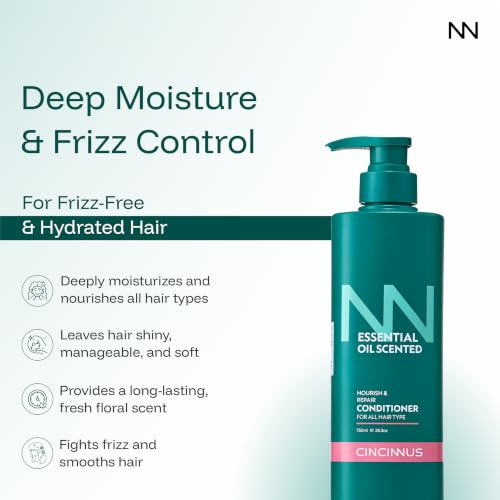 Image of Cincinnus Nourish & Repair Conditioner | Argan Oil, Tea Tree, Rosemary & Olive Oil | Strengthens & Softens Hair | Sulphate Free Anti Frizz Care for Dry Frizzy Hair (750ml)