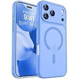 Immagine di CANSHN Cover Magnetica per iPhone 17 Pro(6,3 Pollici), Compatibile con MagSafe, (Protezione Completa Della Fotocamera), Custodia Traslucida Opaca Protettiva Sottile Antiurto,Blu Oltremare