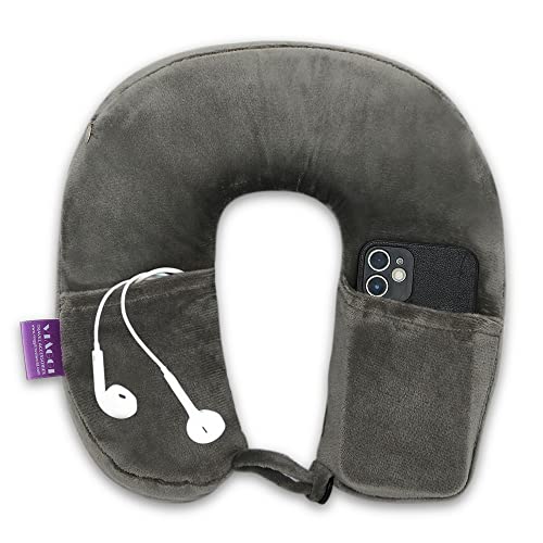 Image of Viaggi U Shape Super Soft Memory Foam Travel Neck Pillow for Neck Pain Relief Cervical Orthopedic Use Comfortable Neck Rest Pillow - Cool Grey