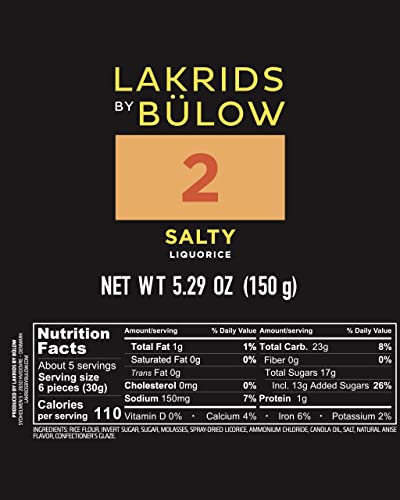 Lakrids By Bülow - 2 - Salty Licorice - 5.29 Oz - Soft Gourmet Licorice - Gluten Free - Original Danish Candy Sustainably Produced In Copenhagen #TOP7