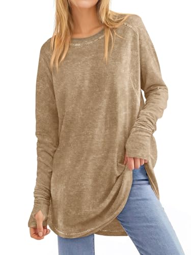 Tunique ample femme pour camoufler les complexes avec style vintage délavé